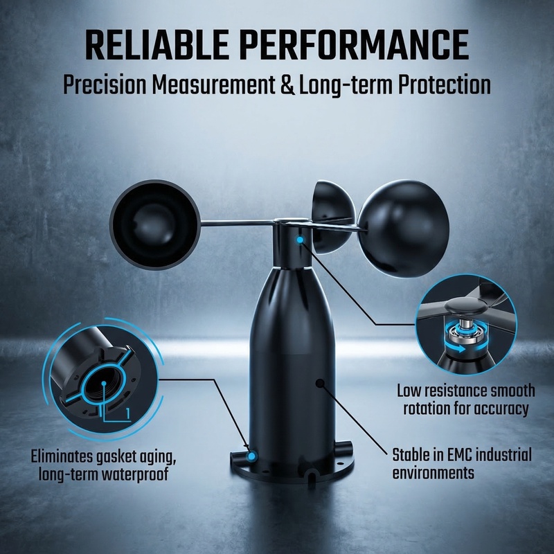 OHTS1080 Wind Speed Sensor - Performance and Protection Features including Waterproof Design and EMC Stability