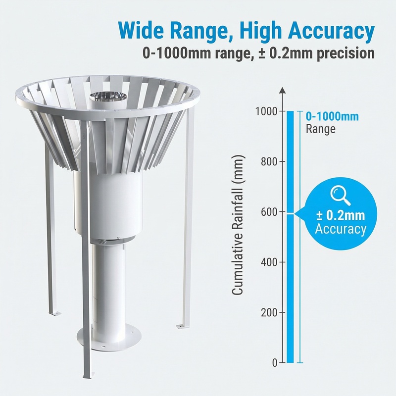 OHTS1099 Weighing Rain Gauge - Wide range 0-1000mm and high accuracy 0.2mm measurement performance