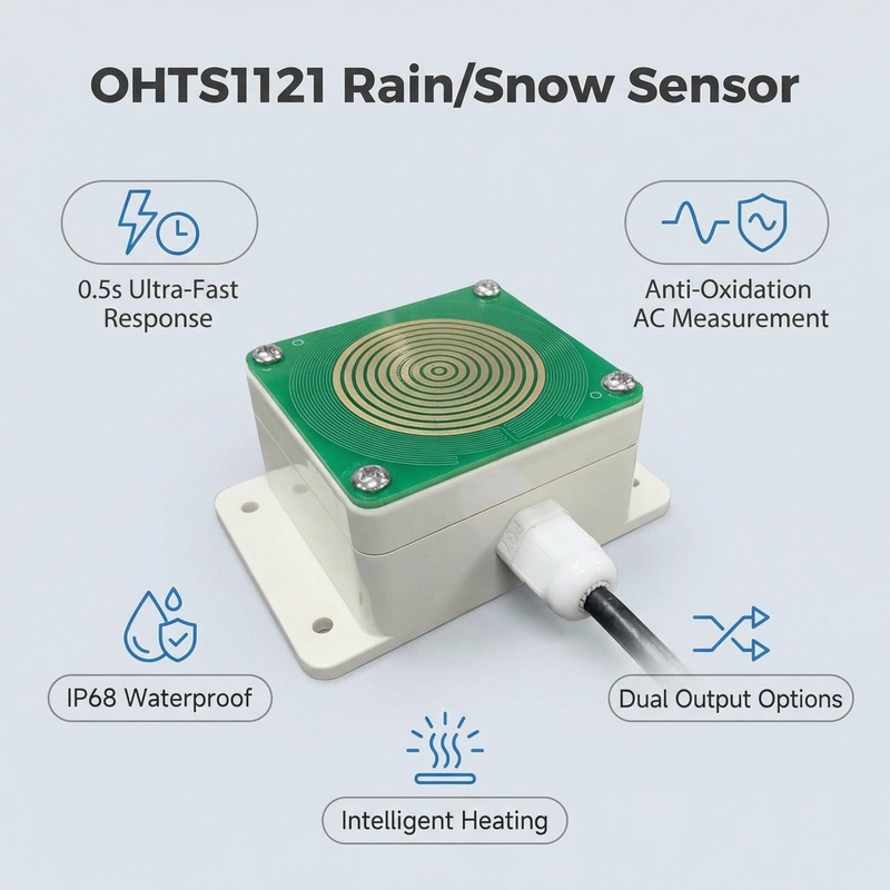 OHTS1121 Rain Snow Sensor Core Features Overview with Icons