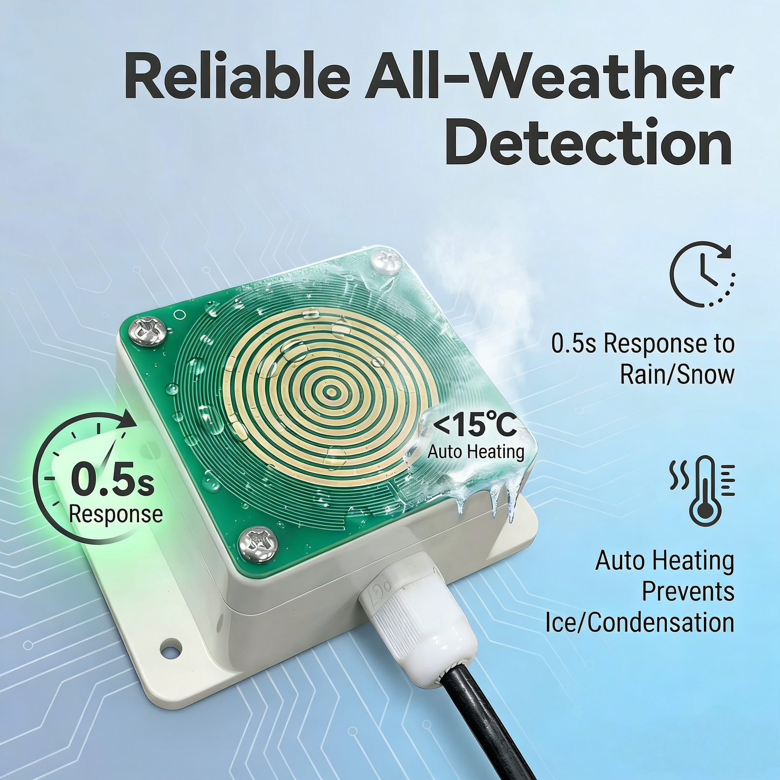 OHTS1121 Rain Snow Sensor Fast Response and Auto Heating Function Details