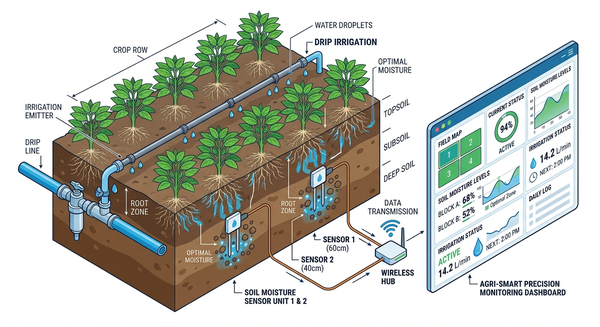 Optimizing Irrigation Scheduling with Integrated Soil Moisture and Temperature Monitoring