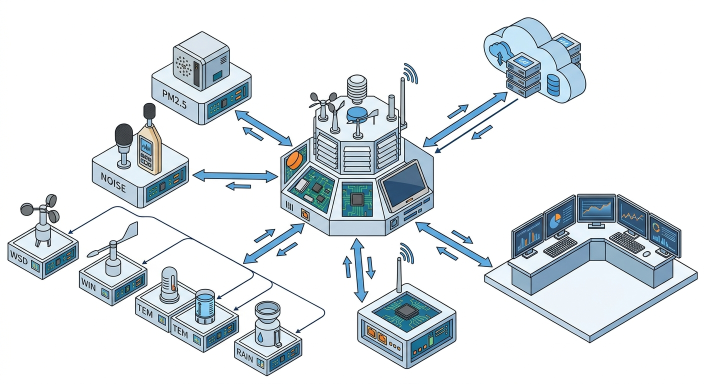 Multi-parameter sensor integration architecture diagram